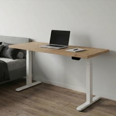 UVI STANDARD V2 električna dvižna miza - Chalet Oak in bel okvir