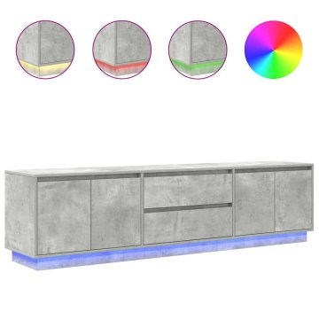 Vidaxl TV omarica z LED lučmi betonsko siva 193,5x41x50 cm