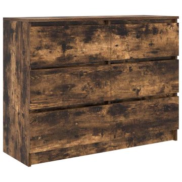Vidaxl Komoda dimljeni hrast 100x35x76 cm inženirski les