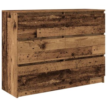 Vidaxl Komoda starinski les 100x35x76 cm iverna plošča