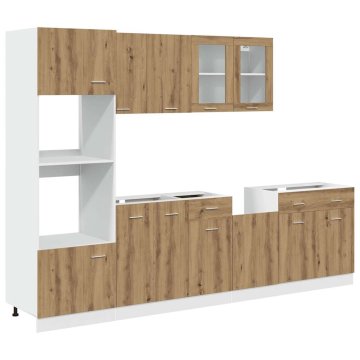 Vidaxl Komplet kuhinjskih omaric Lyon 7-delni artisan hrast inženirski les