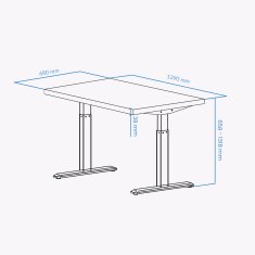 UVI STANDARD V2 električna dvižna miza - Chalet Oak in črni okvir