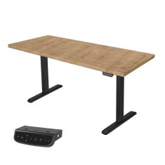 UVI STANDARD V2 električna dvižna miza - Chalet Oak in črni okvir