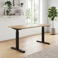 UVI STANDARD V2 električna dvižna miza - Chalet Oak in črni okvir
