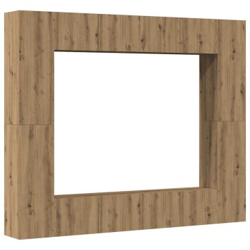 Vidaxl 8 kosov stenske TV omarice Artisan Oak Engineered Wood