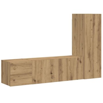 Vidaxl 3 kosi stenske TV omarice Artisan Oak Engineered Wood
