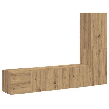 Vidaxl 3 kosi stenske TV omarice Artisan Oak Engineered Wood