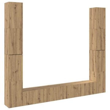 Vidaxl Set 6 kosov stenske TV omarice Artisan Oak Engineered Wood