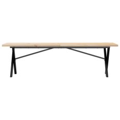 Vidaxl Klubska mizica X okvir 160x40x45,5cm trdna borovina jeklo