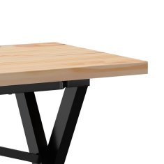 Vidaxl Klubska mizica X okvir 160x40x45,5cm trdna borovina jeklo