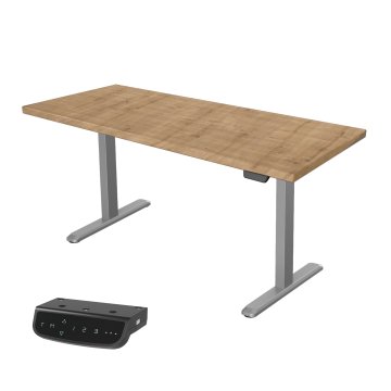 UVI STANDARD V2 električna dvižna miza - Chalet Oak in siv okvir