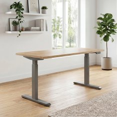 UVI STANDARD V2 električna dvižna miza - Chalet Oak in siv okvir