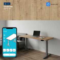 UVI STANDARD V2 električna dvižna miza - Chalet Oak in siv okvir
