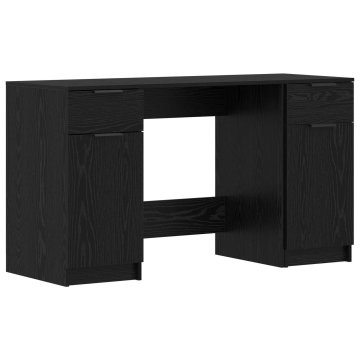Vidaxl Miza s predalom Črna Orehovina 133 x 50 x 75 cm Inženirski les