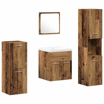 Vidaxl Komplet pohištva za kopalnico 5 kos Star les 41 x 38,5 x 46 cm