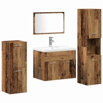 Vidaxl Komplet pohištva za kopalnico 4 kos Star les 60 x 38,5 x 46 cm