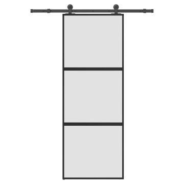 Vidaxl Drsna vrata z opremo 76x205 cm kaljeno steklo in aluminij