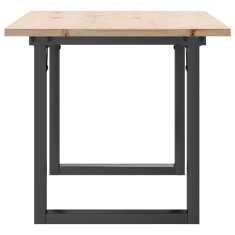 Vidaxl Klubska mizica O okvir 90x40x45 cm trdna borovina jeklo