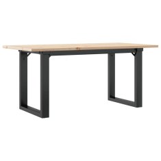 Vidaxl Klubska mizica O okvir 90x40x45 cm trdna borovina jeklo