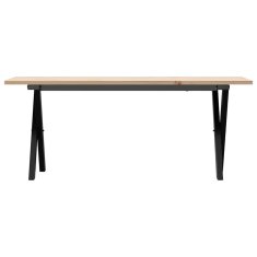 Vidaxl Klubska mizica X okvir 110x40x45 cm trdna borovina jeklo