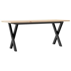 Vidaxl Klubska mizica X okvir 110x40x45 cm trdna borovina jeklo
