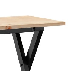 Vidaxl Klubska mizica X okvir 110x40x45 cm trdna borovina jeklo