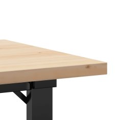 Vidaxl Klubska mizica O okvir 80x50x40,5 cm trdna borovina jeklo