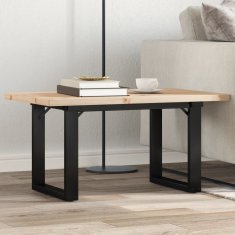 Vidaxl Klubska mizica O okvir 80x50x40,5 cm trdna borovina jeklo