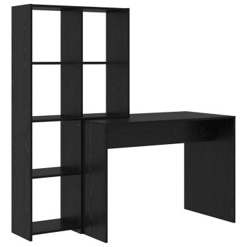 Vidaxl Miza Črna Orehovina 138,5 x 55 x 143 cm Inženirski les