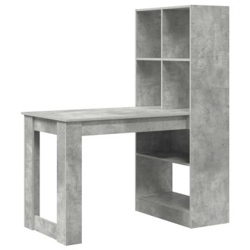 Vidaxl Miza Betonsko siva 122 x 67 x 145 cm Inženirski les