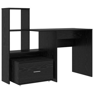 Vidaxl Miza Črna Orehovina Inženirski les 131,5 x 50 x 106,5 cm