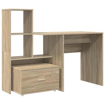 Vidaxl Miza Sonoma hrast Inženirski les 131,5 x 50 x 106,5 cm