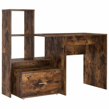 Vidaxl Miza Dimljeni oreh Inženirski les 131,5 x 50 x 106,5 cm