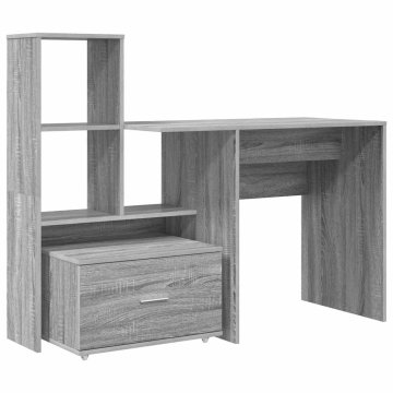 Vidaxl Miza Siva Sonoma Inženirski les 131,5 x 50 x 106,5 cm