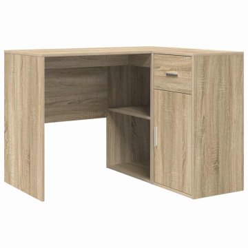 Vidaxl Kotniška miza s predalom s polico Sonoma hrast 102 x 88 x 75 cm