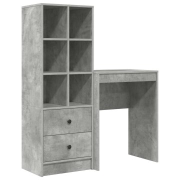 Vidaxl Miza Betonsko siva 105,5 x 34 x 127 cm 2 kos