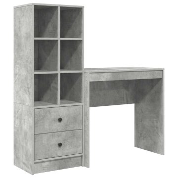 Vidaxl Miza Betonsko siva 125,5 x 40 x 127 cm 2 kos