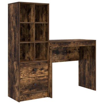 Vidaxl Miza Dimljeni oreh 125,5 x 40 x 127 cm 2 kos
