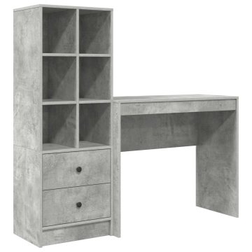 Vidaxl Miza Betonsko siva 135,5 x 40 x 127 cm 2 kos