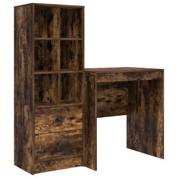 Vidaxl Miza Dimljeni oreh 115,5 x 50 x 127 cm 2 kos