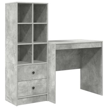 Vidaxl Miza Betonsko siva 125,5 x 50 x 127 cm 2 kos