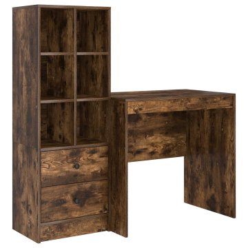 Vidaxl Miza Dimljeni oreh 125,5 x 50 x 127 cm 2 kos