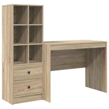 Vidaxl Miza Sonoma hrast 145.5 x 50 x 127 cm 2 kos
