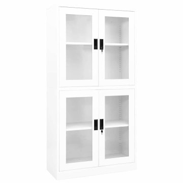 Vidaxl Pisarniška omara 90x40x180 cm jeklo in kaljeno steklo