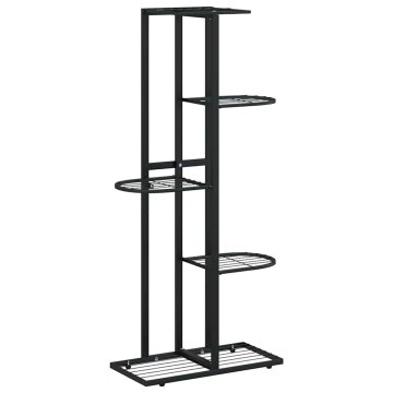Vidaxl Stojalo za rože 5-nadstropno 43x22x98 cm črna kovina