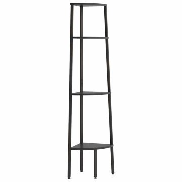 Vidaxl 4-nadstropni kotni regal črn 45,5x31,5x150 cm
