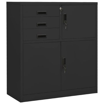 Vidaxl Pisarniška omara antracitna 90x40x102 cm jeklo