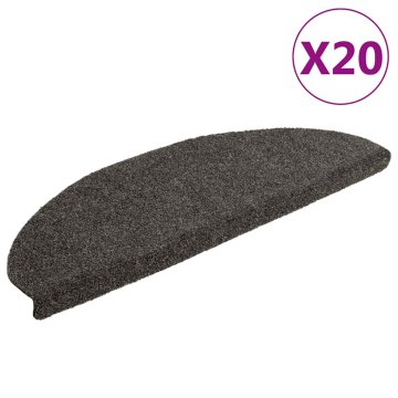 Vidaxl Preproge za stopnice, samolepilne, 20 kosov, 65x21x4 cm, antracitne, polkrožne, velike