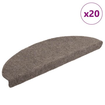 Vidaxl Preproge za stopnice, samolepilne, 20 kosov, 65 x 21 x 4 cm, bež, polkrožne, velike