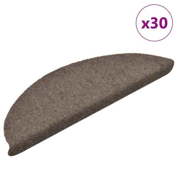 Vidaxl Preproge za stopnice samolepilne 30 kosov 56x17x3 cm bež polkrožne